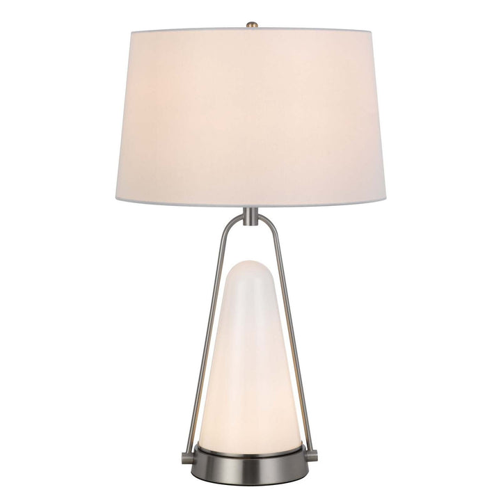 100W BIRCHMORE METAL/GLASS TABLE LAMP WITH BUILT IN LED NIGHT LIGHT Cal Lighting
