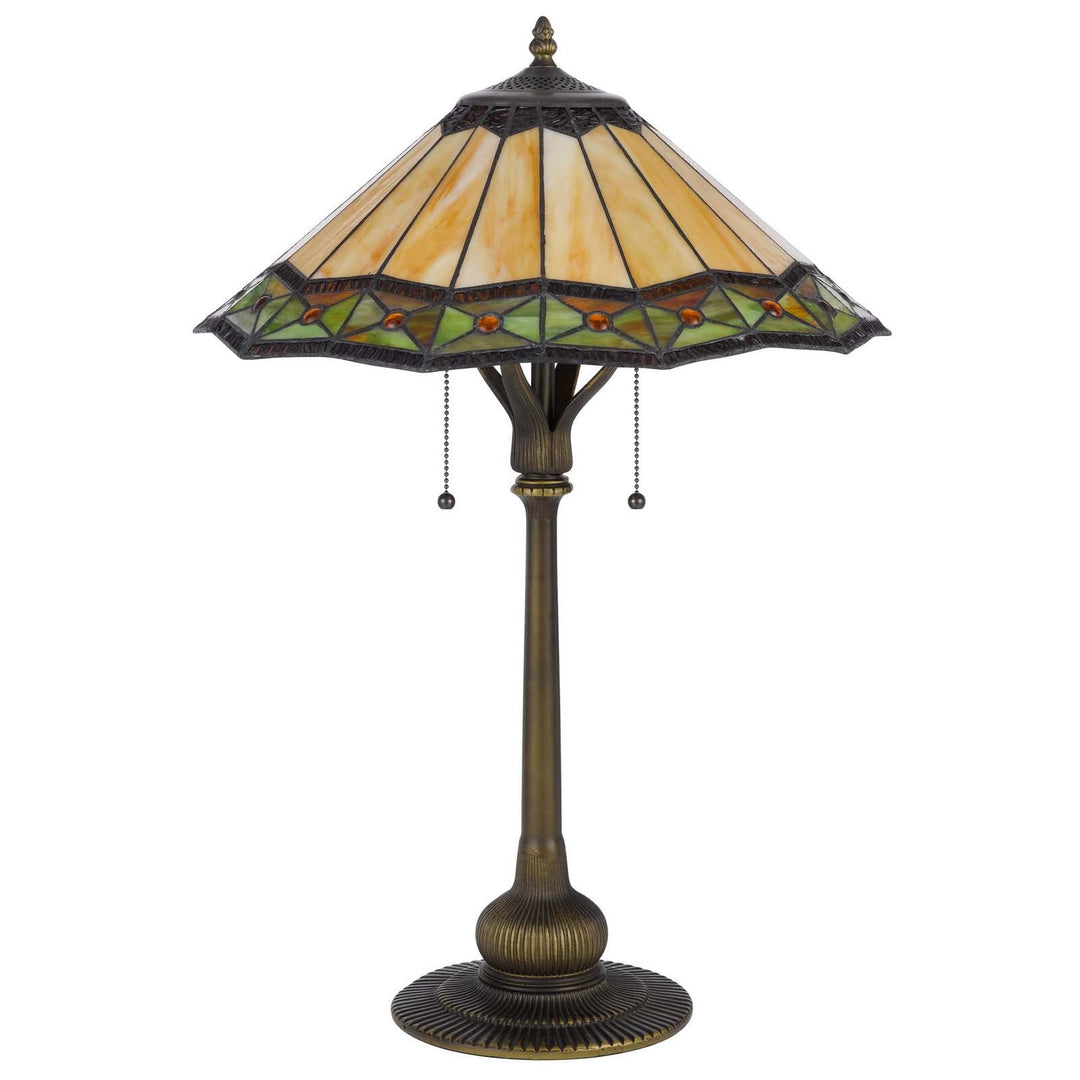 60W X 2 ARMSCROFT TIFFANY TABLE LAMP Cal Lighting