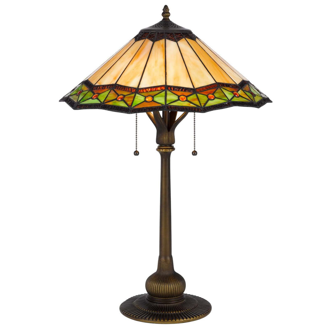 60W X 2 ARMSCROFT TIFFANY TABLE LAMP Cal Lighting