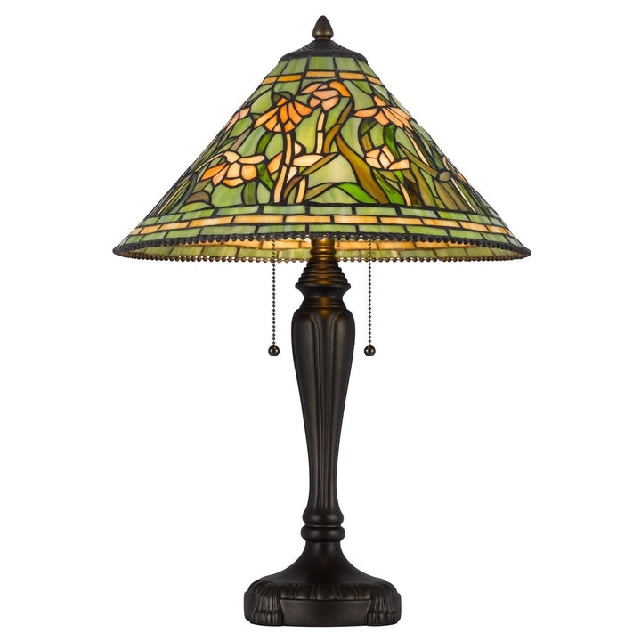 60W X 2 MILWOOD TIFFANY TABLE LAMP Cal Lighting