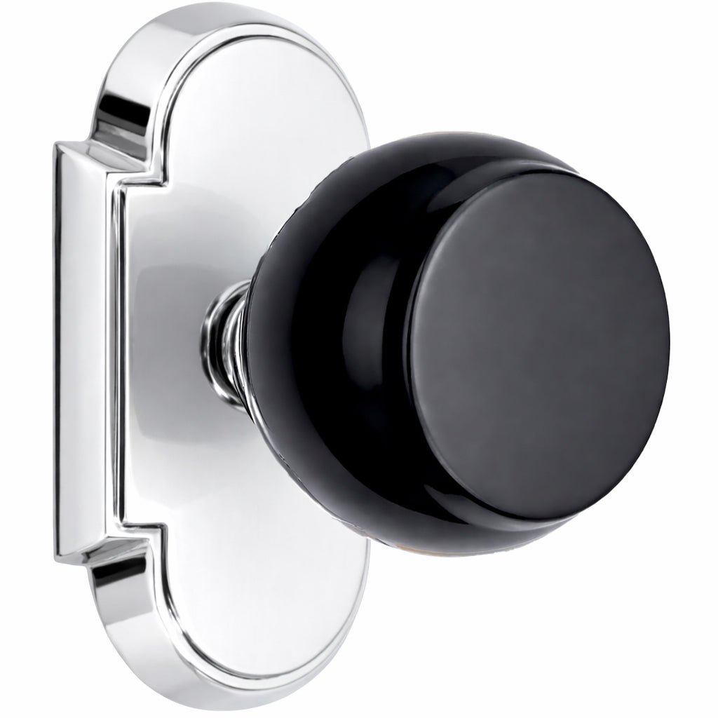 Magnifique® Arched Door Set with Black Obsidian Knobs (Several Finishes Available)