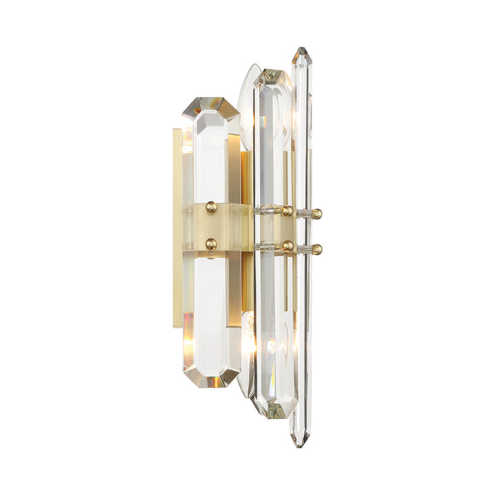 Bolton 2 Light Aged Brass Sconce Crystorama