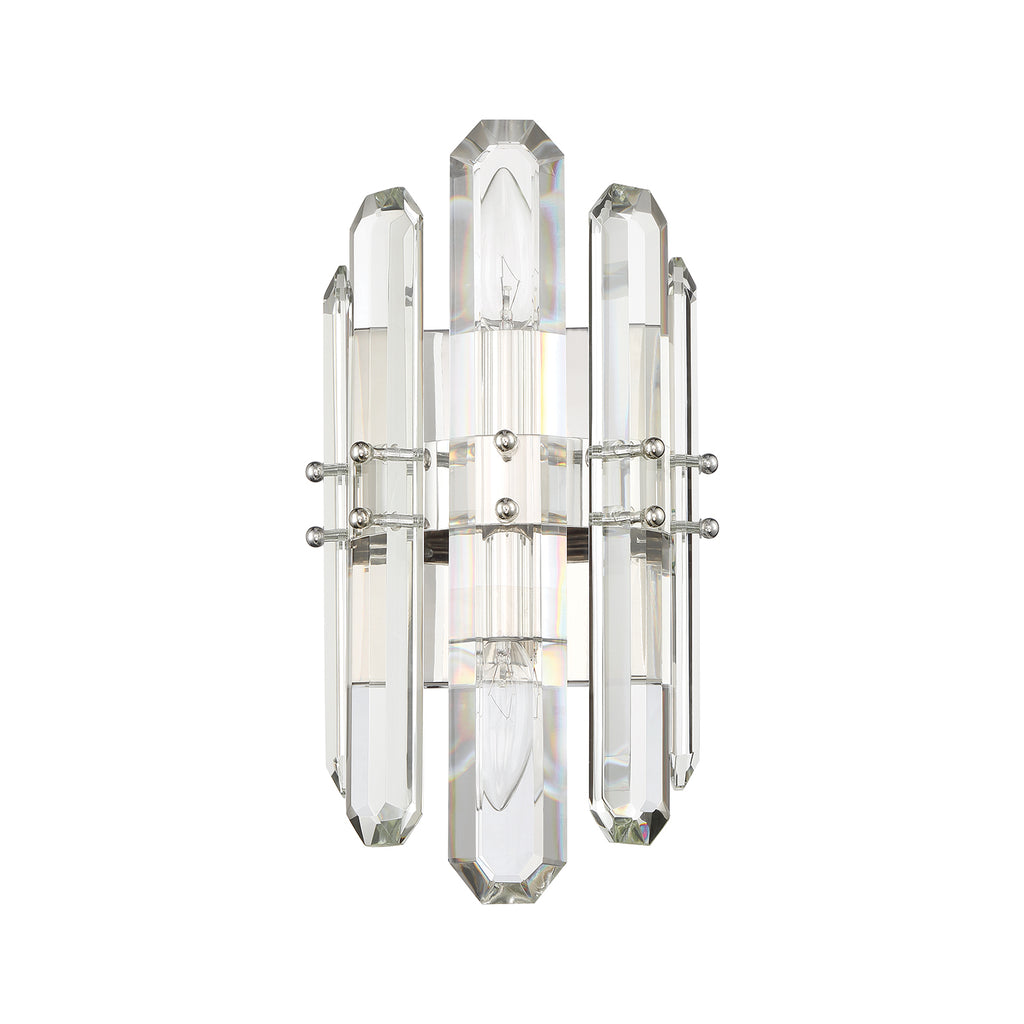 Bolton 2 Light Polished Nickel Sconce Crystorama