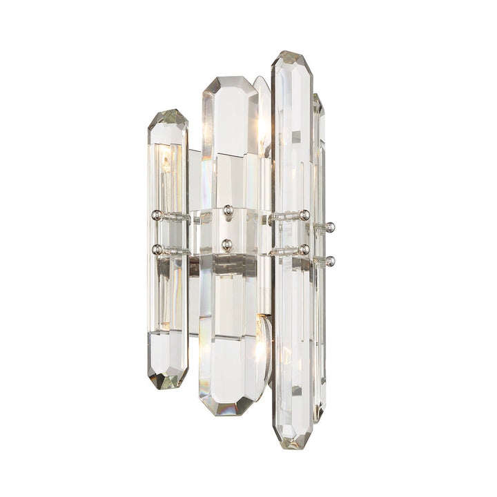 Bolton 2 Light Polished Nickel Sconce Crystorama