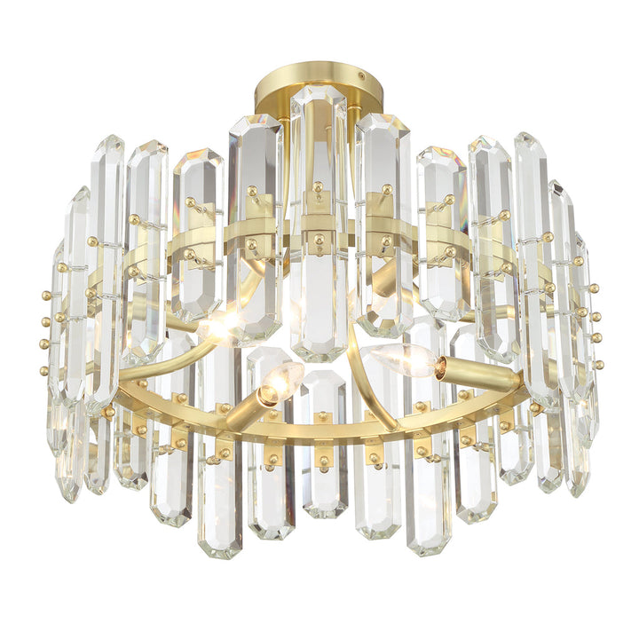 Crystorama Crystorama Bolton 4 Light Aged Brass Semi Flush Mount