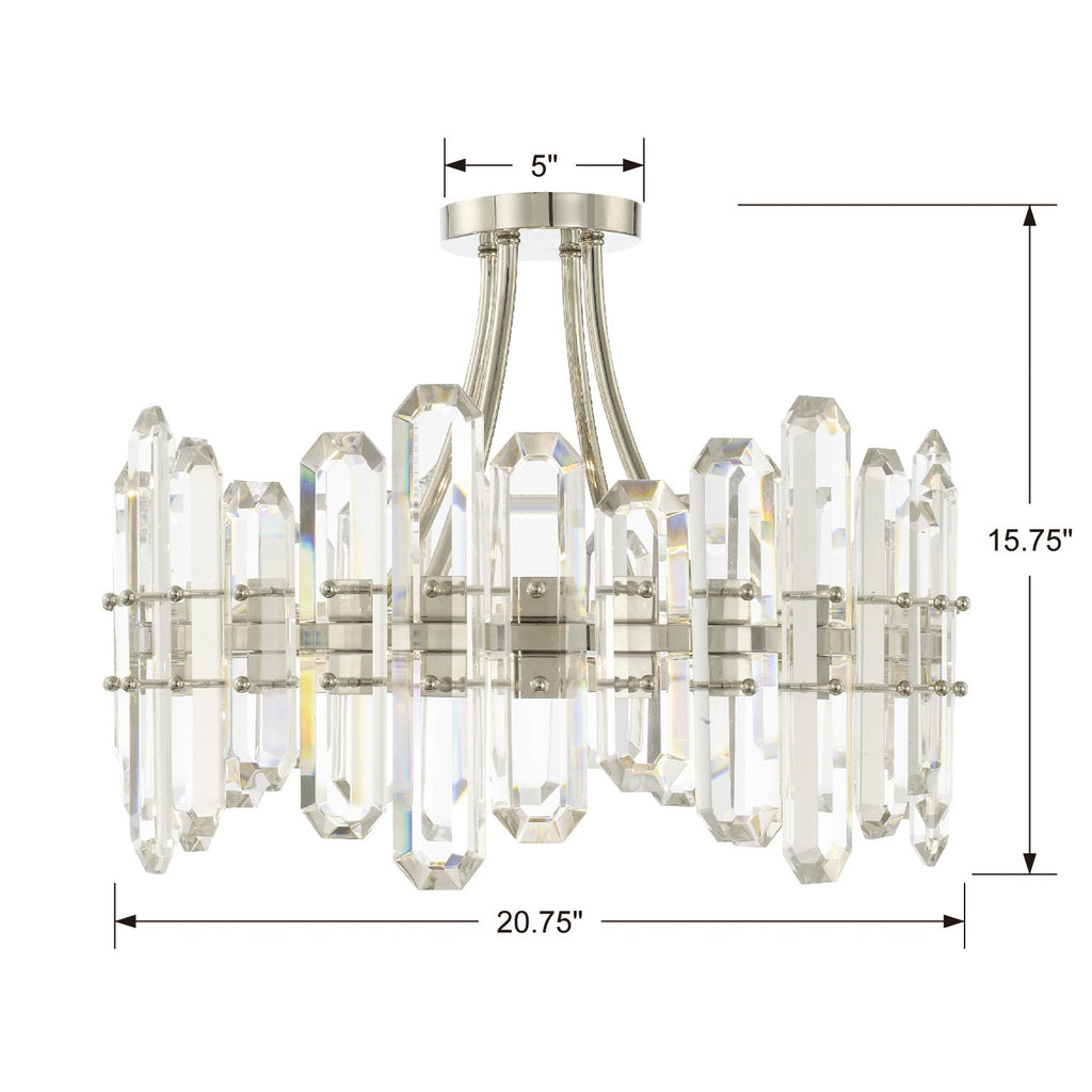 Crystorama Crystorama Bolton 4 Light Polished Nickel Semi Flush Mount