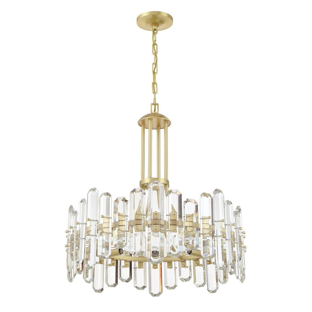 Bolton 8 Light Aged Brass Chandelier Crystorama