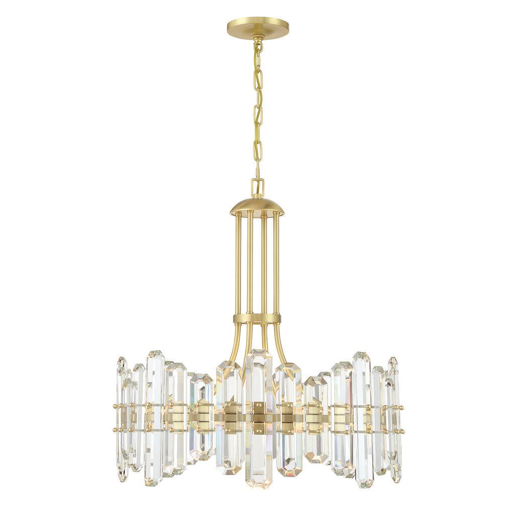 Bolton 8 Light Aged Brass Chandelier Crystorama