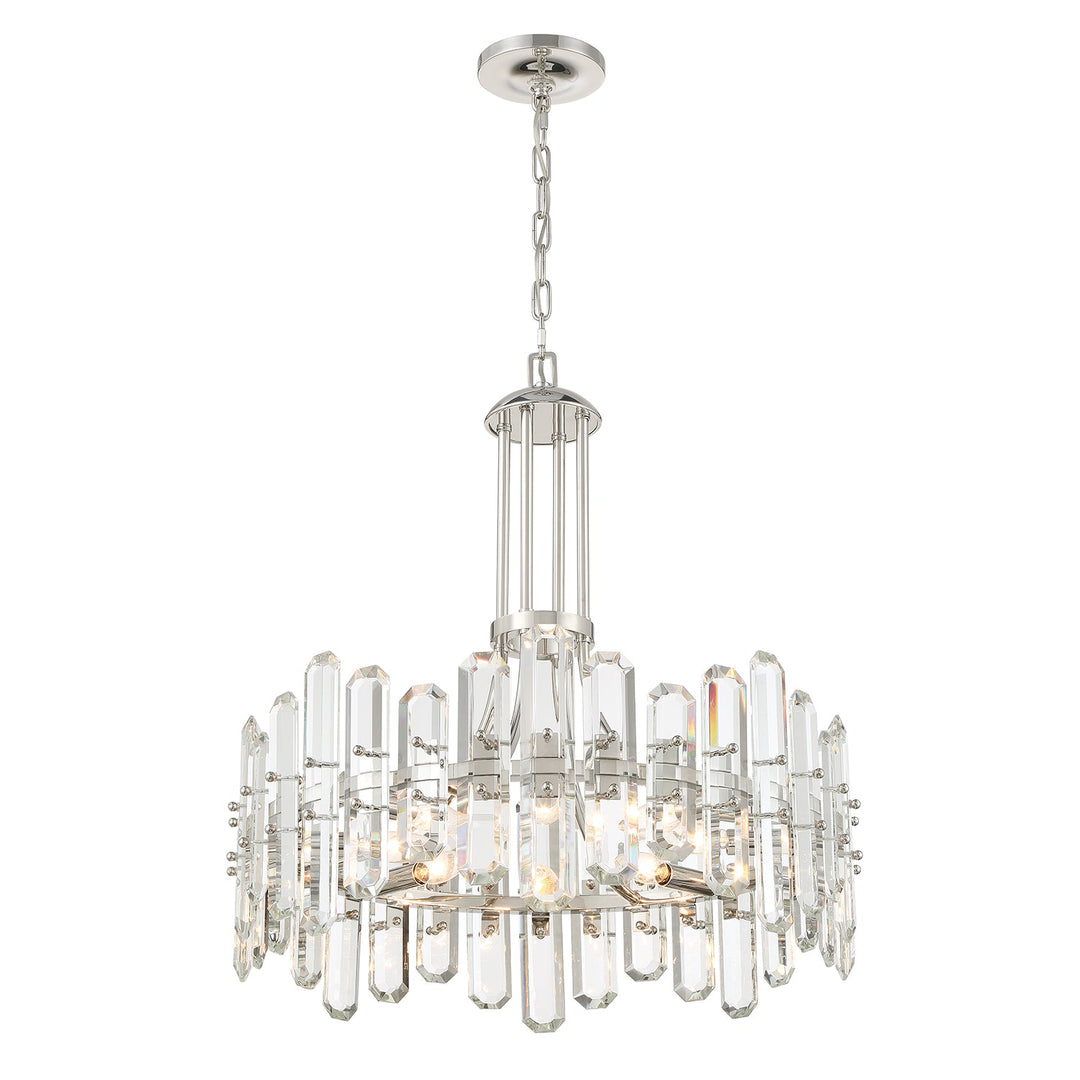 Bolton 8 Light Polished Nickel Chandelier Crystorama