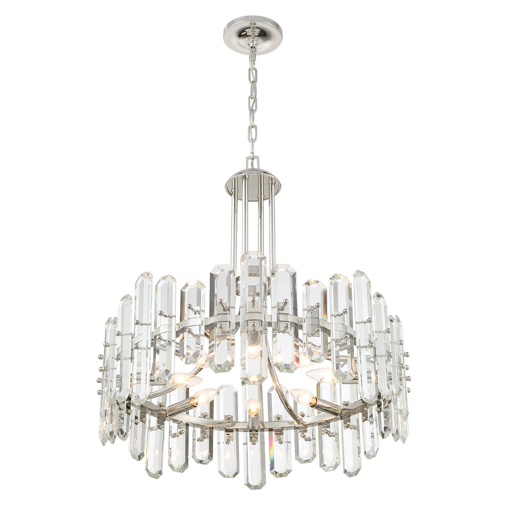 Bolton 8 Light Polished Nickel Chandelier Crystorama