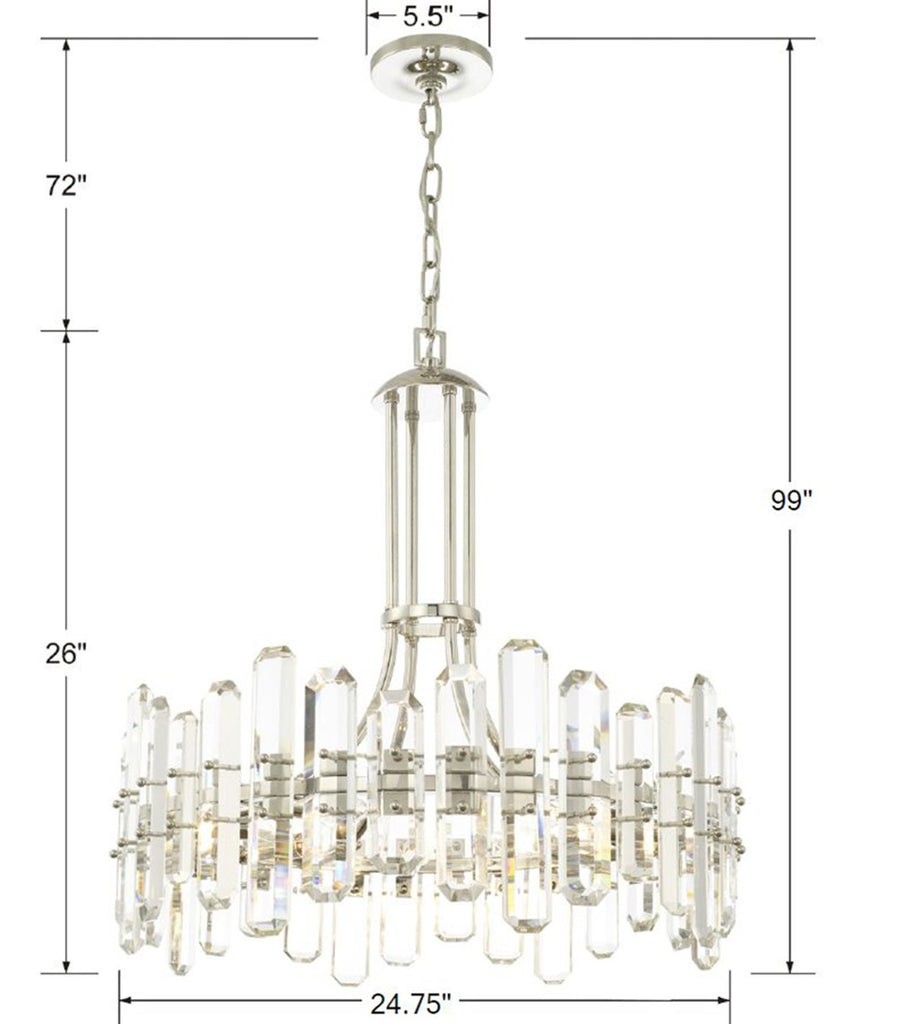 Bolton 8 Light Polished Nickel Chandelier Crystorama