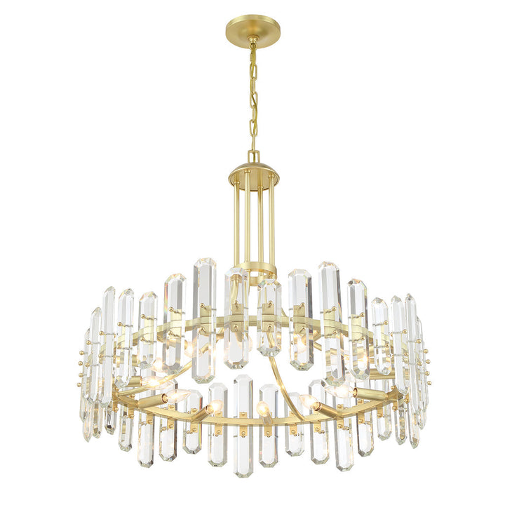 Bolton 12 Light Aged Brass Chandelier Crystorama