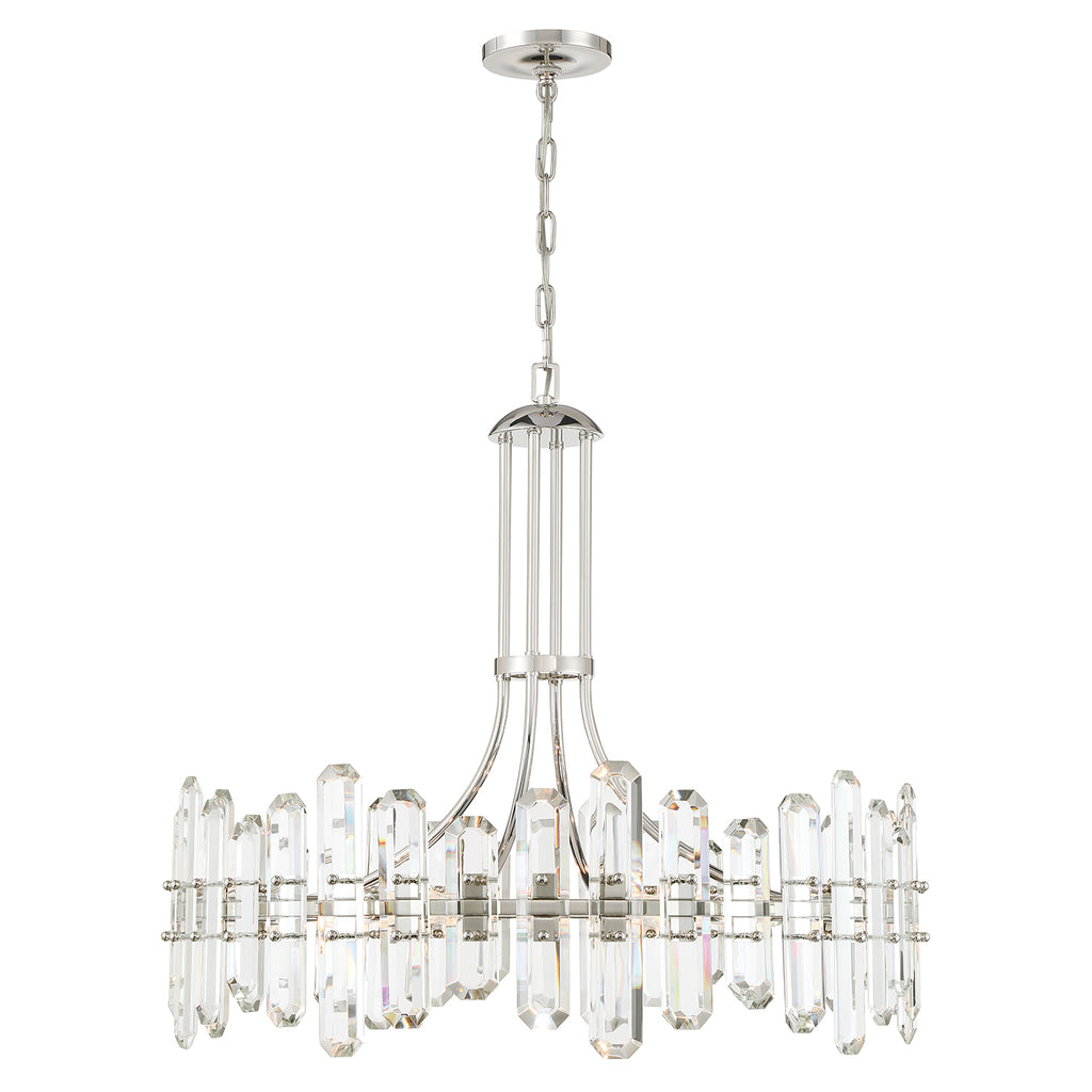 Bolton 12 Light Polished Nickel Chandelier Crystorama