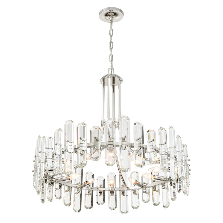 Bolton 12 Light Polished Nickel Chandelier Crystorama