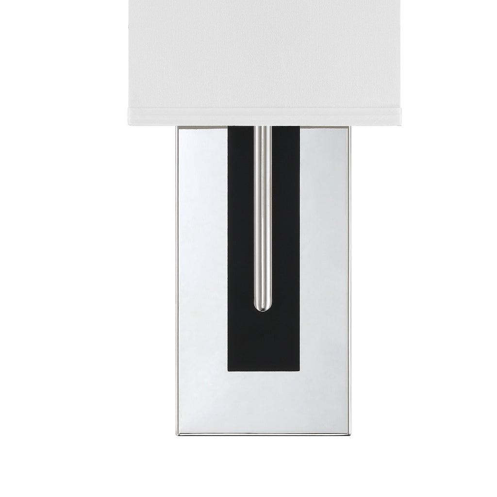 Brent 1 Light Polished Nickel + Black Forged Sconce Crystorama