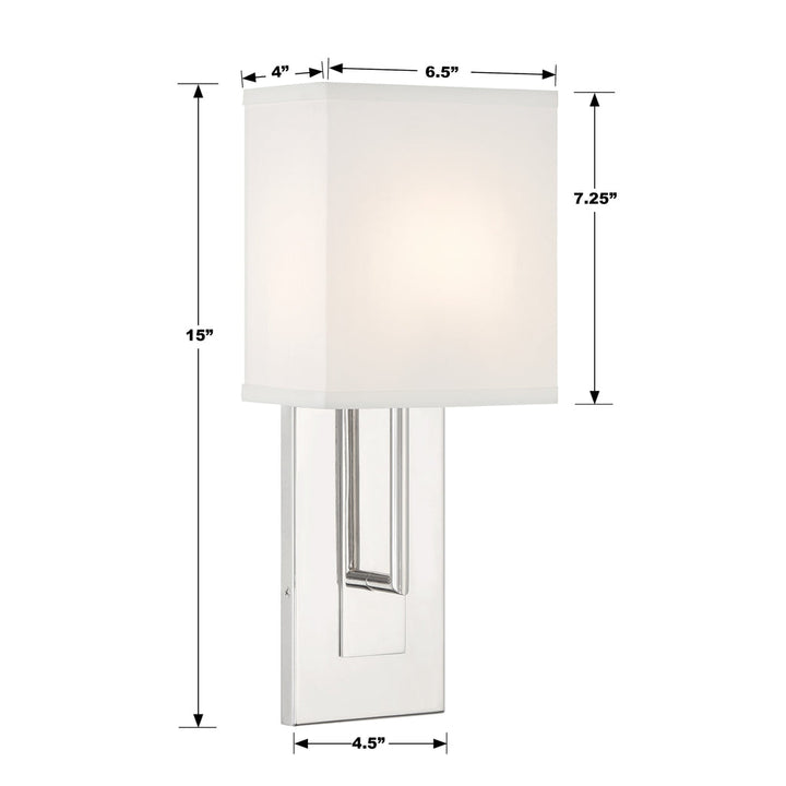 Brent 1 Light Polished Nickel Sconce Crystorama