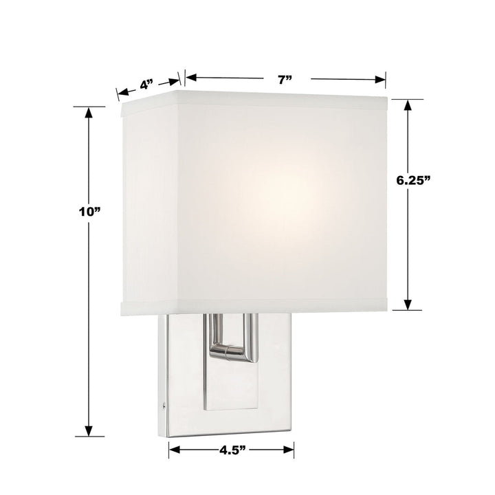 Brent 1 Light Polished Nickel Sconce Crystorama