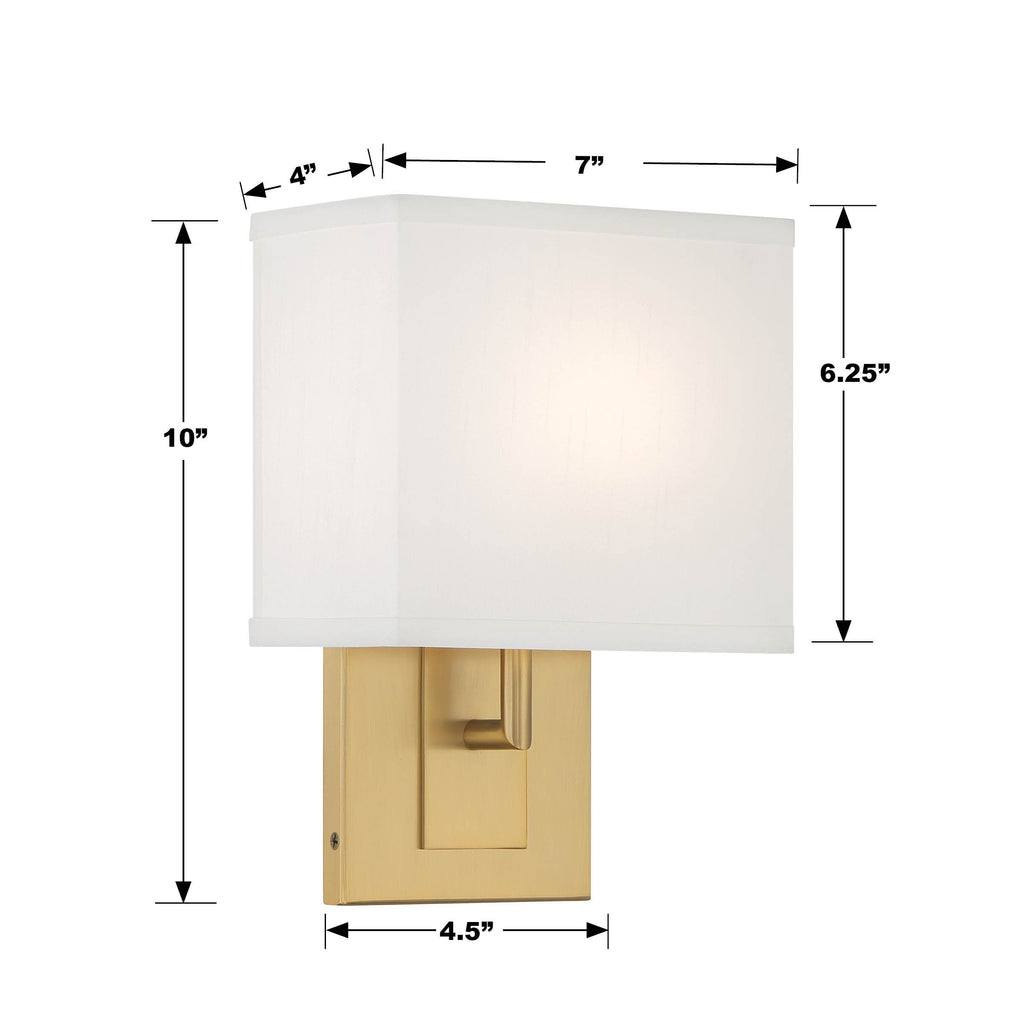 Brent 1 Light Vibrant Gold Sconce Crystorama