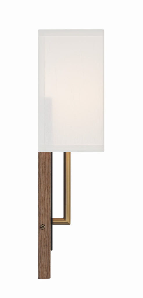 Brent 1 Light Matte Black + Vibrant Gold Sconce Crystorama