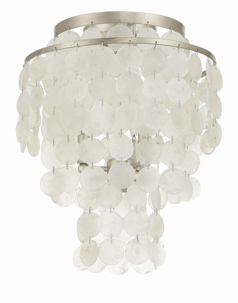 Crystorama Crystorama Brielle 3 Light Antique Silver Flush Mount