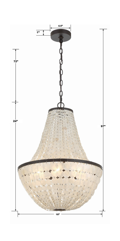 Brielle 6 Light Dark Bronze Chandelier Crystorama