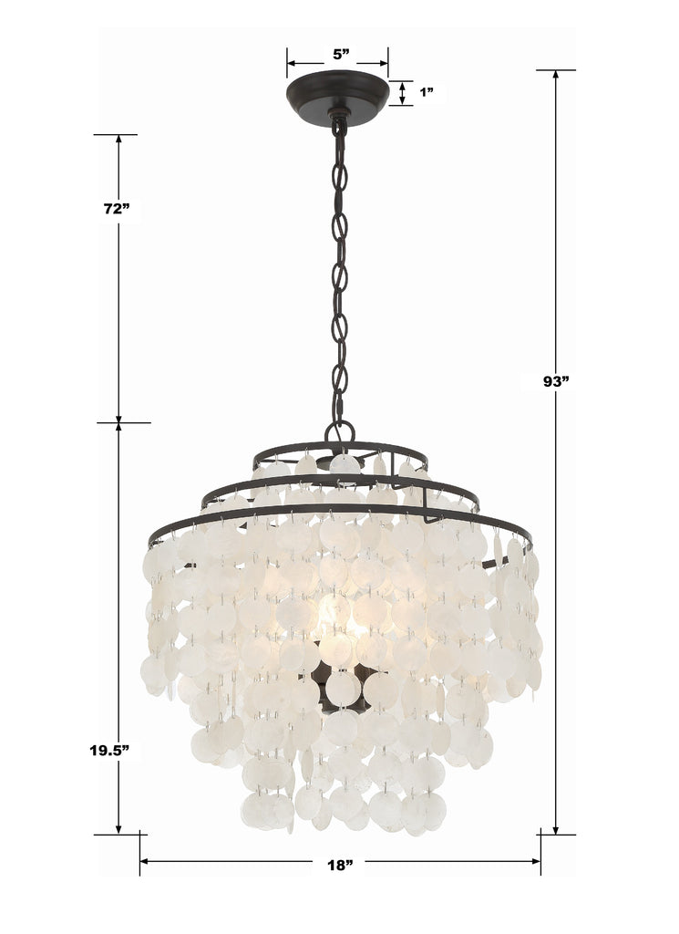 Brielle 4 Light Dark Bronze Chandelier Crystorama