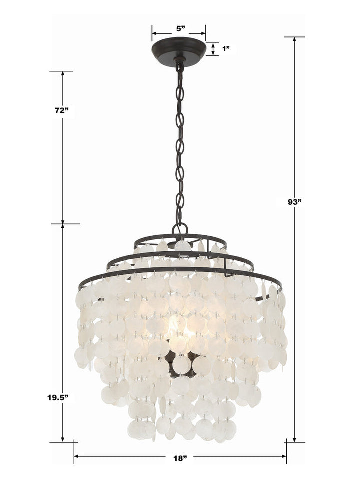 Brielle 4 Light Dark Bronze Chandelier Crystorama