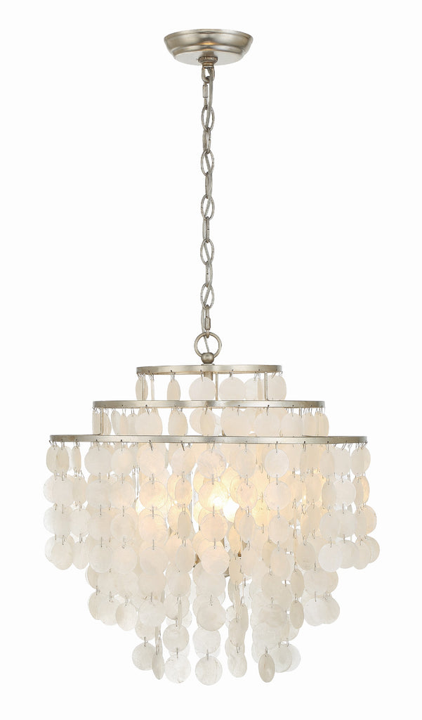 Brielle 4 Light Antique Silver Chandelier Crystorama