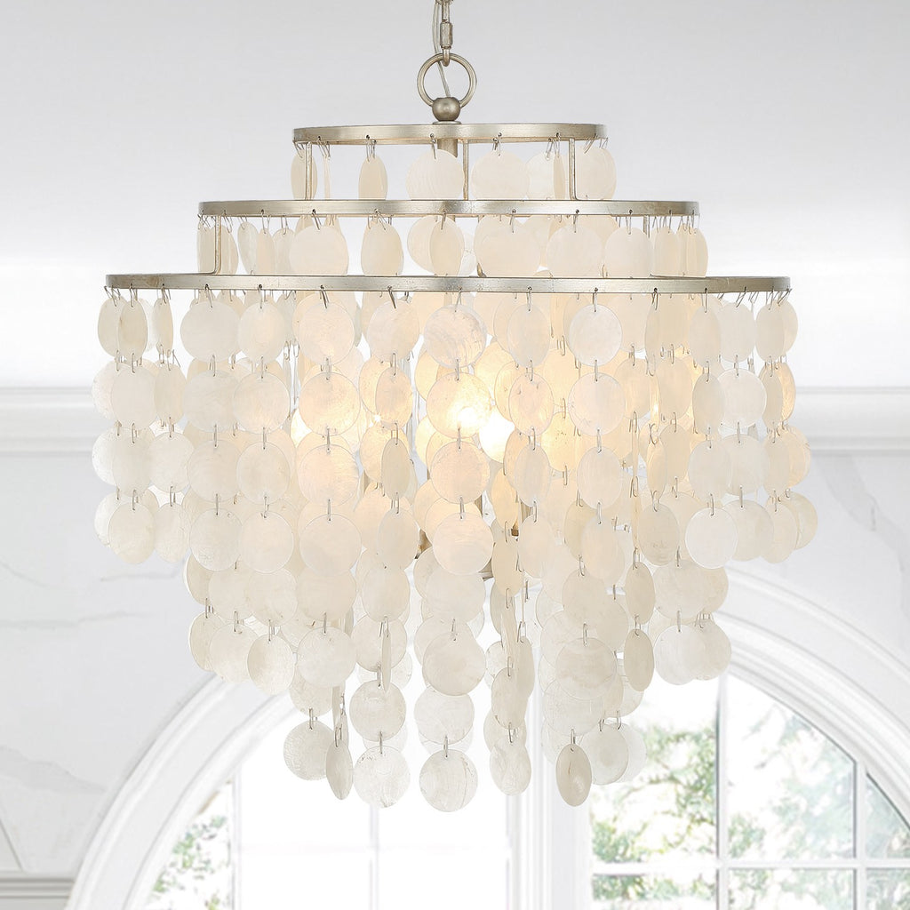 Brielle 4 Light Antique Silver Chandelier Crystorama