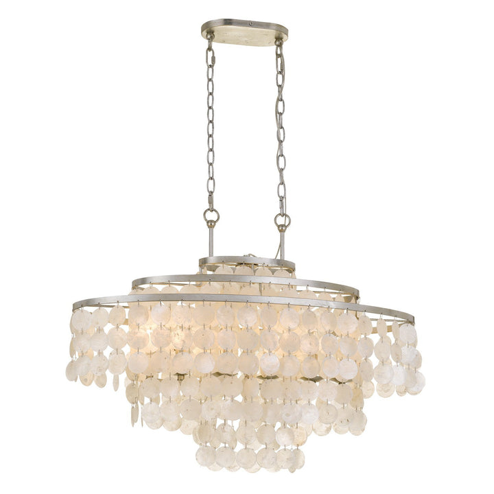 Brielle 6 Light Antique Silver Linear Chandelier Crystorama