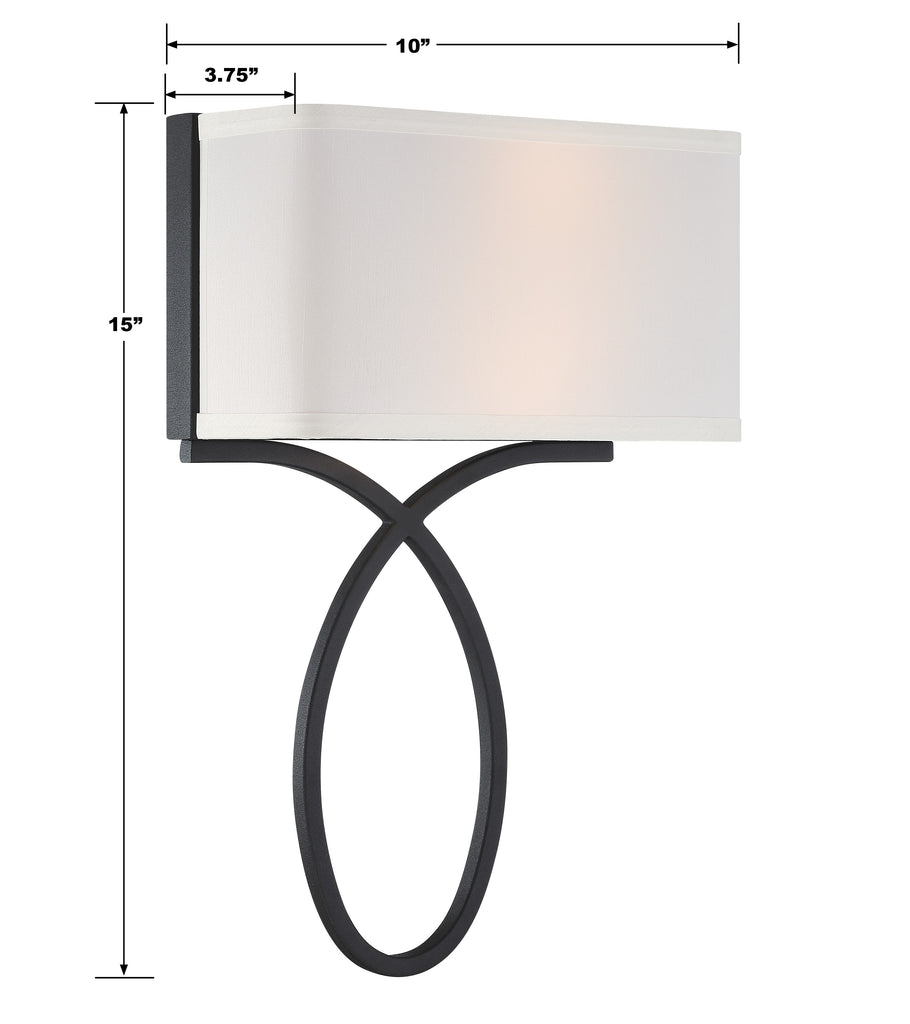 Brinkley 2 Light Black Forged Sconce Crystorama