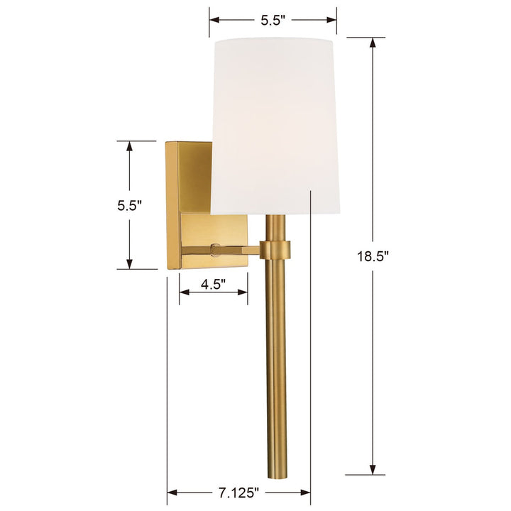 Bromley 1 Light Antique Vibrant Gold Sconce Crystorama