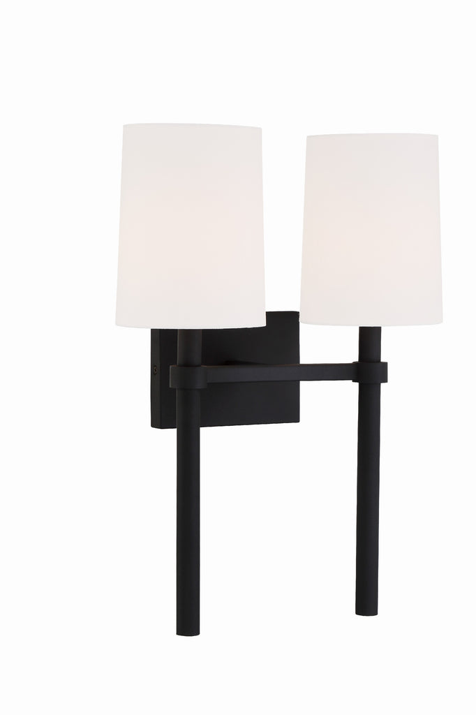 Bromley 2 Light Black Forged Sconce Crystorama