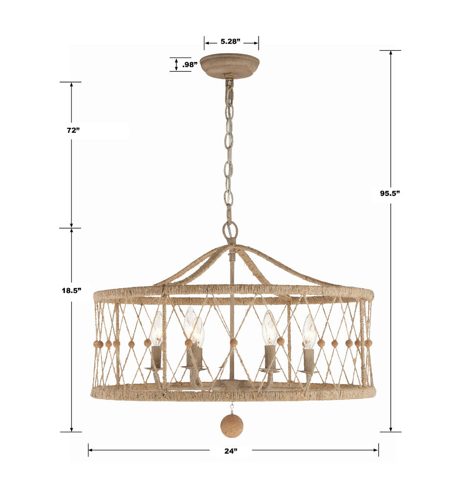 Brixton 6 Light Burnished Silver Chandelier Crystorama