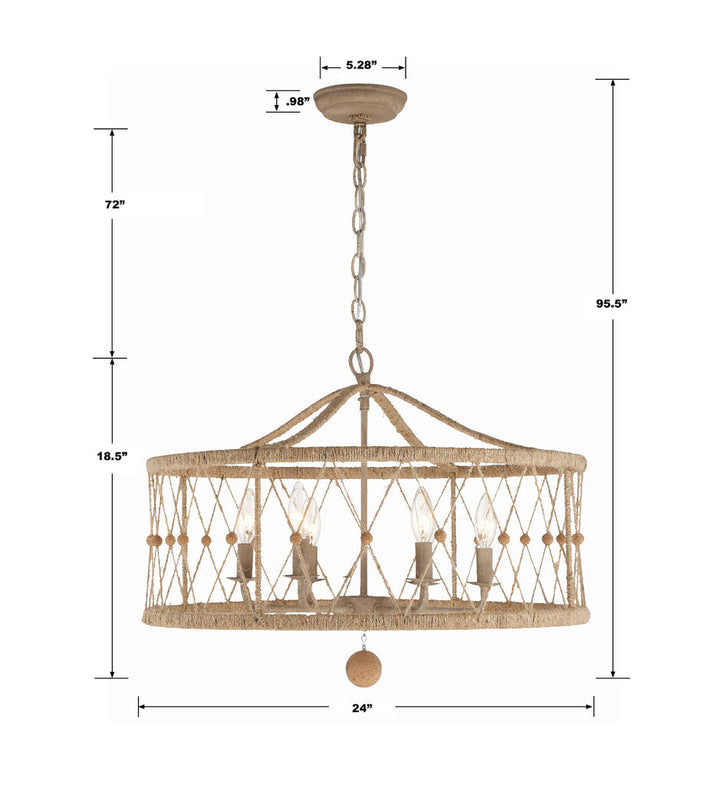 Brixton 6 Light Burnished Silver Chandelier Crystorama