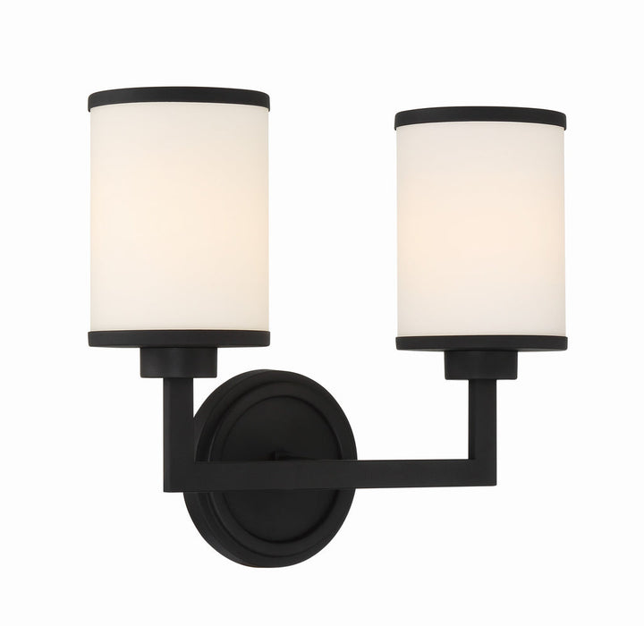 Bryant 2 Light Black Forged Sconce Crystorama