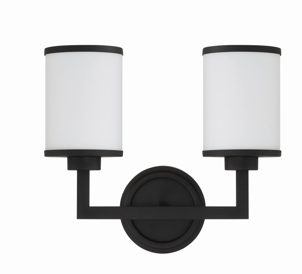 Bryant 2 Light Black Forged Sconce Crystorama