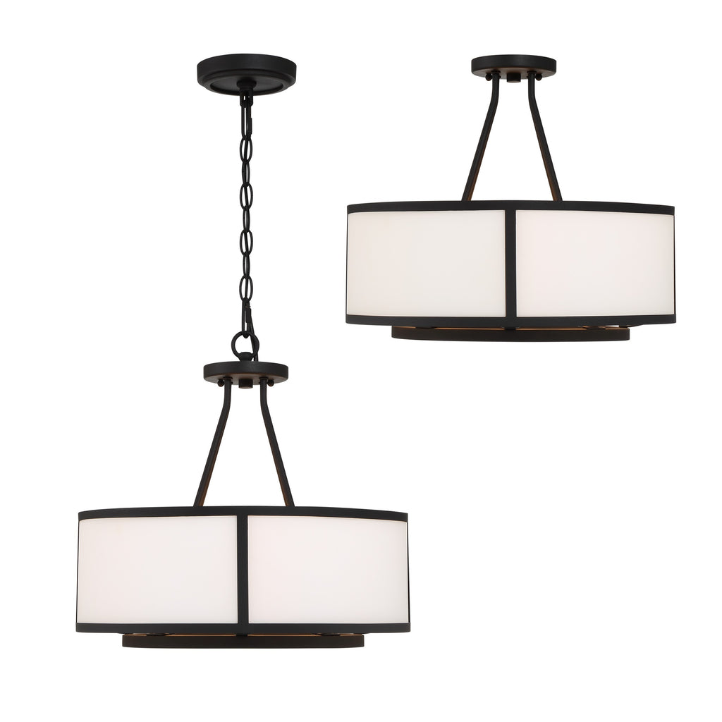 Bryant 4 Light Black Forged Chandelier Crystorama