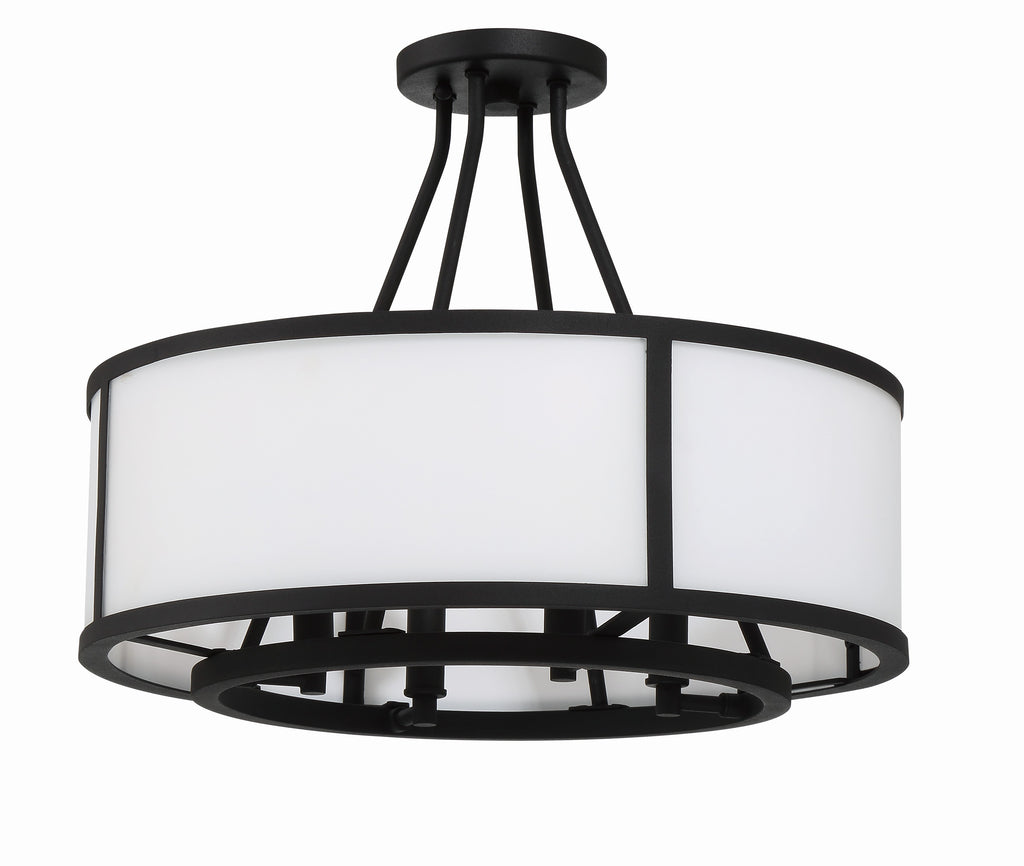 Crystorama Crystorama Bryant 4 Light Black Forged Semi Flush Mount