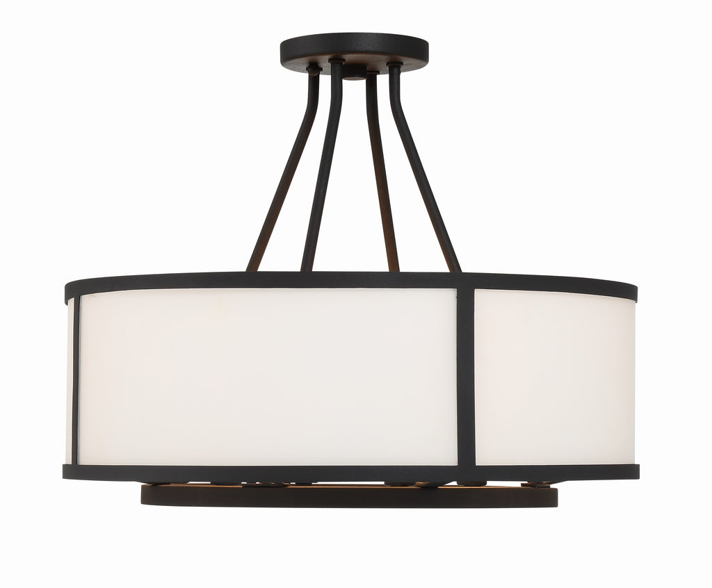 Crystorama Crystorama Bryant 4 Light Black Forged Semi Flush Mount