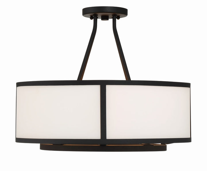 Crystorama Crystorama Bryant 4 Light Black Forged Semi Flush Mount