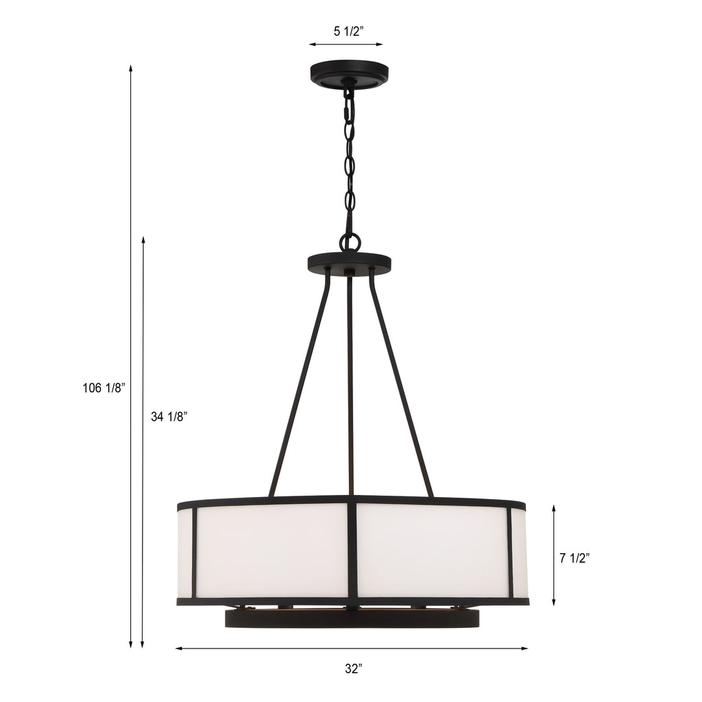 Bryant 8 Light Black Forged Chandelier Crystorama