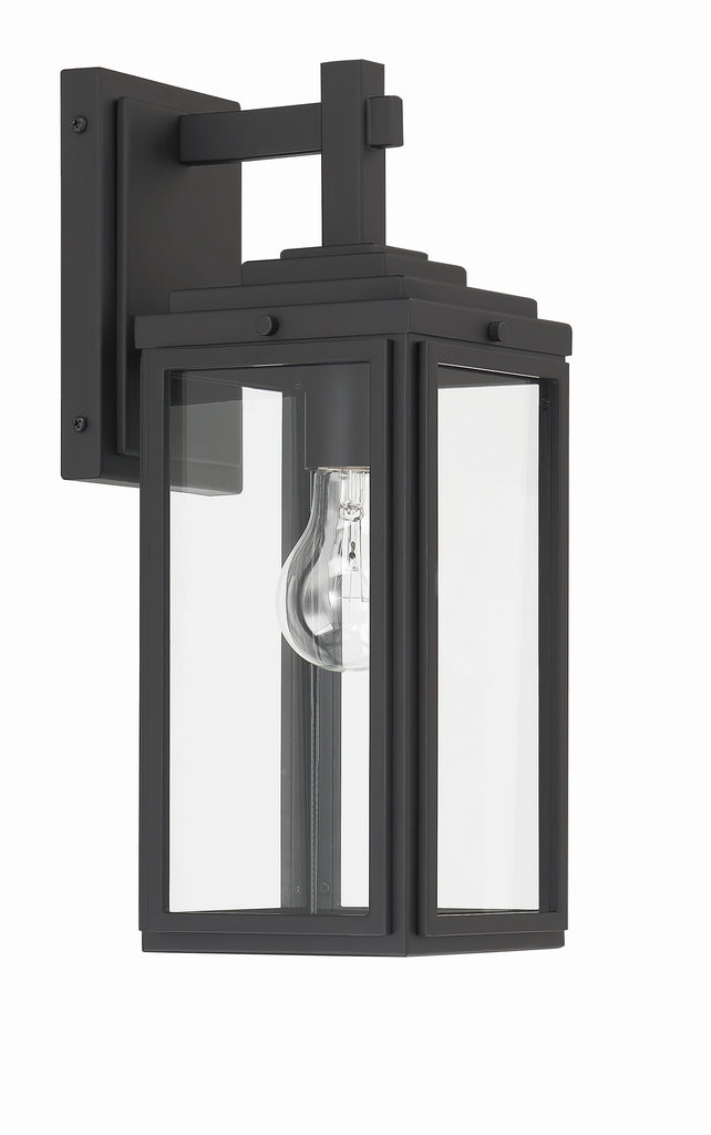 Byron 1 Light Matte Black Outdoor Sconce Crystorama