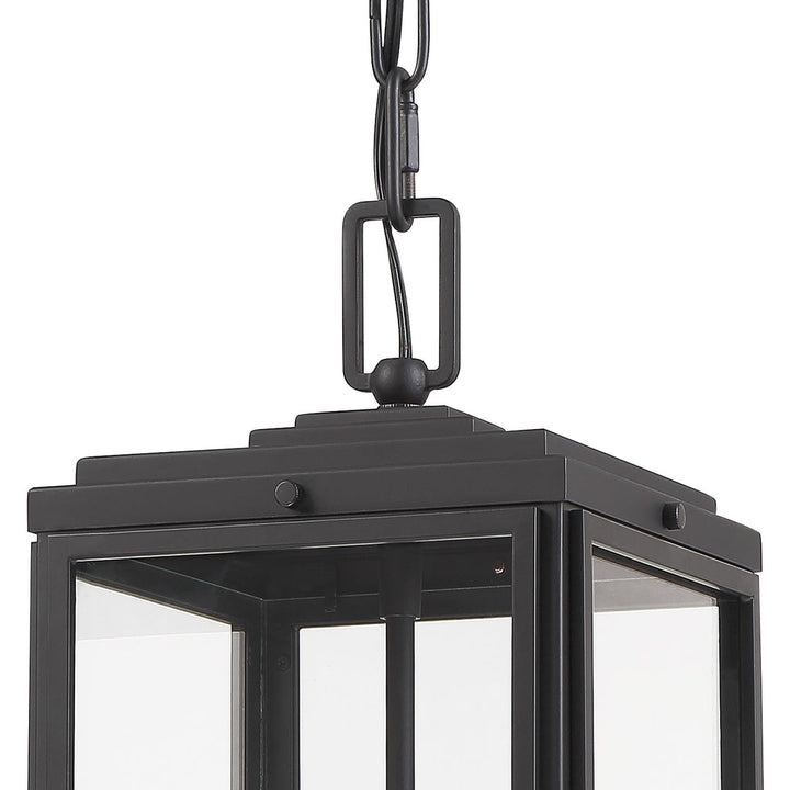 Byron 3 Light Matte Black Outdoor Pendant Crystorama