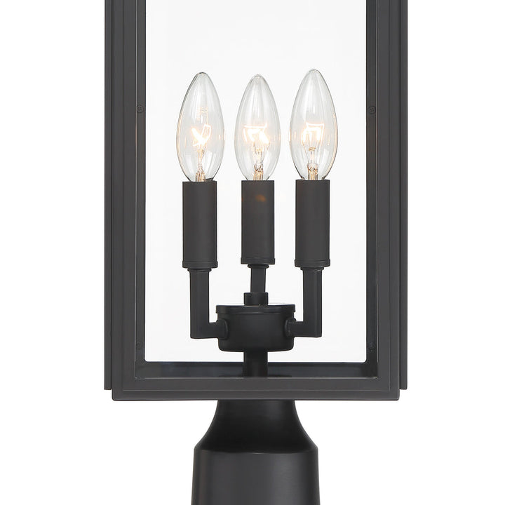 Crystorama Crystorama Byron 3 Light Matte Black Outdoor Post