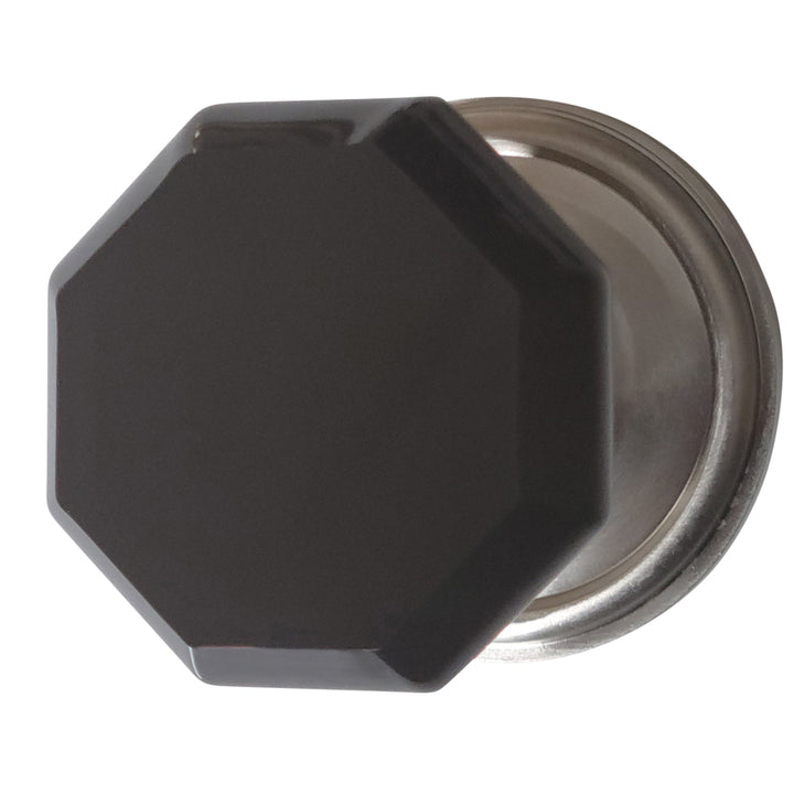 Traditional Rosette Door Set with Black Octagon Crystal Door Knobs (Several Finishes Available) COPPER MOUNTAIN HARDWARE