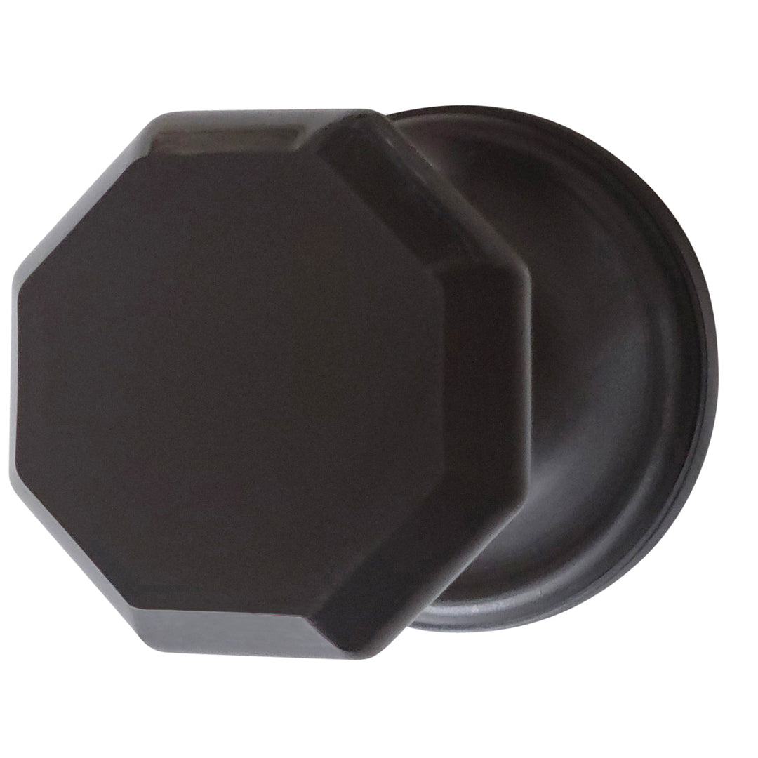Traditional Rosette Door Set with Black Octagon Crystal Door Knobs (Several Finishes Available) COPPER MOUNTAIN HARDWARE