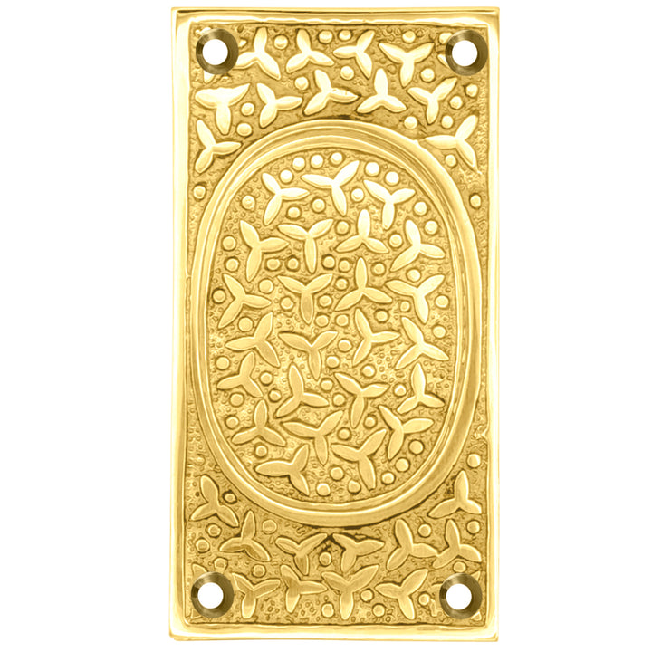 Rice Pattern Solid Brass Pocket Door Pull (Several Finish Available)