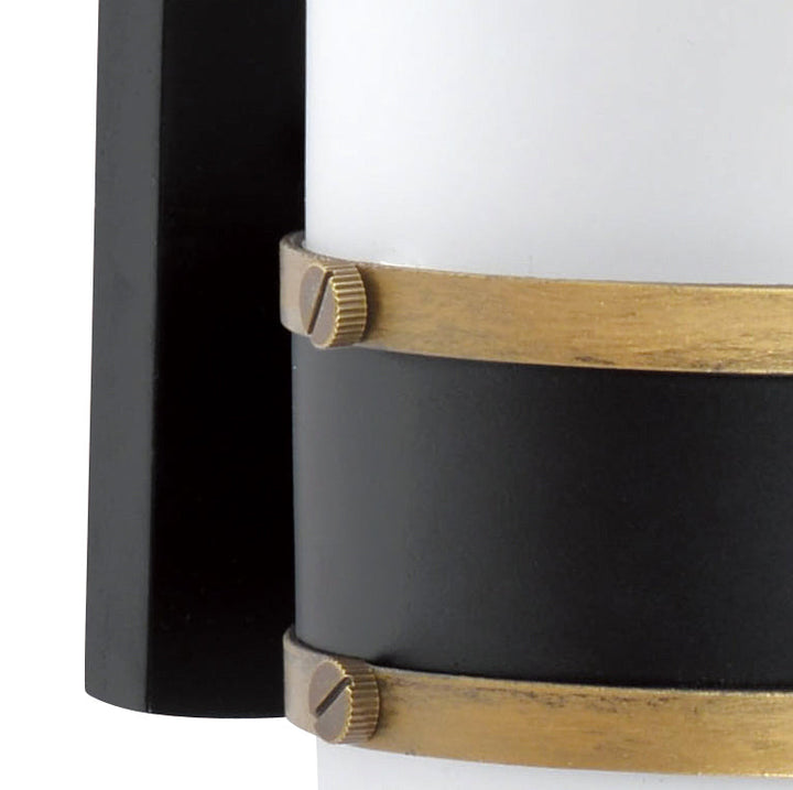 Brian Patrick Flynn Capsule 1 Light Matte Black + Textured Gold Outdoor Sconce Crystorama