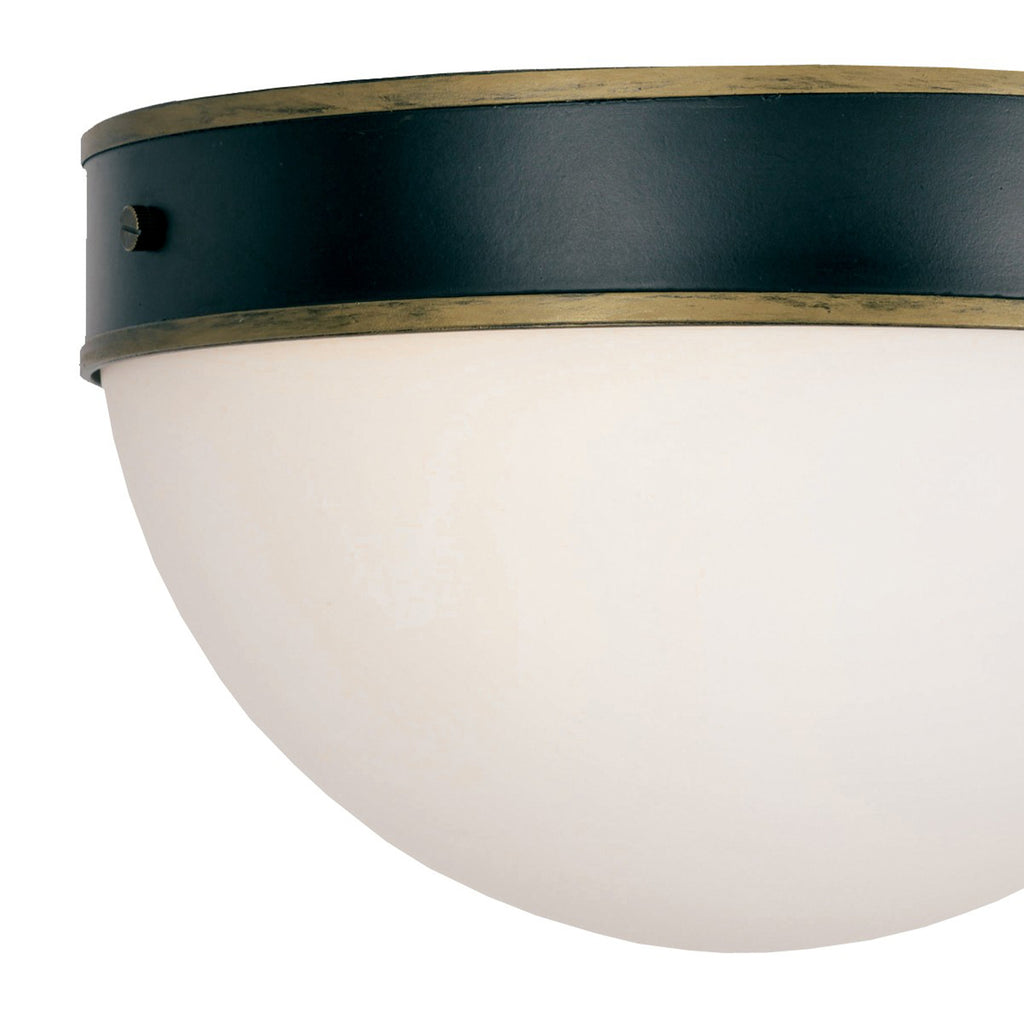 Brian Patrick Flynn Capsule 2 Light Matte Black + Textured Gold Outdoor Flush Mount Crystorama